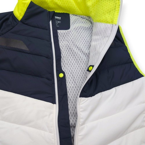 $160 Brooks Run Visible Insulated Vest, Women's M White/Asphalt/ Night Life - Picture 6 of 17
