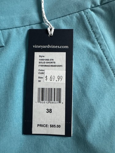 Vineyard Vines Men's 38/8 Performance Breaker Shorts in Curaco - Picture 2 of 5