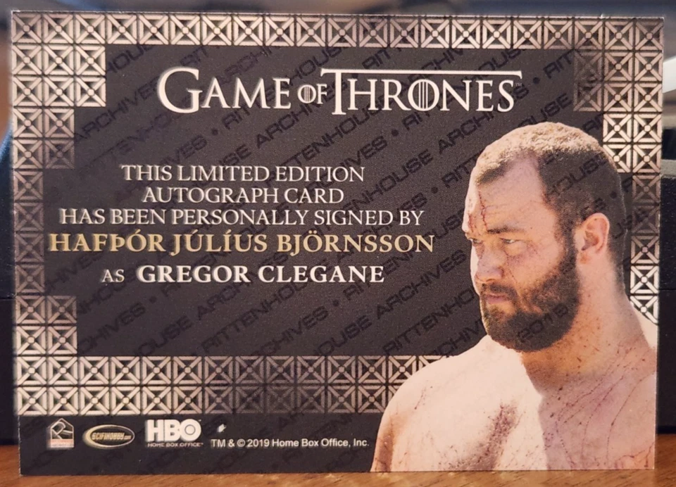 Game Of Thrones Valyrain Steel Hafpor Julius Bjornsson as Gregor Clegane Auto - Image 2 of 2