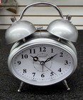 ALARM CLOCK- DOUBLE BELL BATTERY OPERATED CHROME FINISH