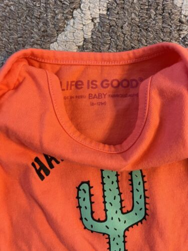 Life Is Good “Hard To Handle” orange bodysuit baby 6-12 months - Picture 2 of 2