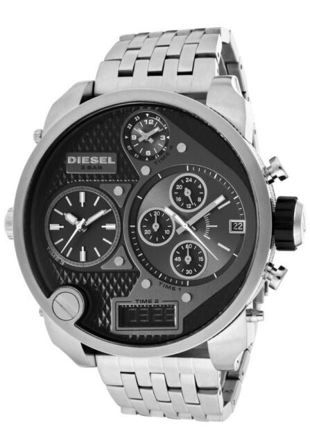 ディーゼル DIESEL DZ-7221 Big Daddy 腕時計 メンズ Diesel Mr Daddy 57mm Silver Stainless Steel Case with Silver