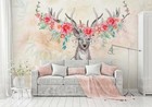 3D Elk Antlers Flower G2685 Wallpaper Wall Murals Removable Self-adhesive Honey