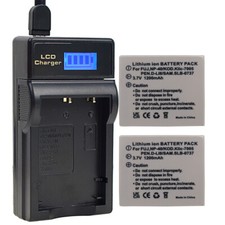 2x Battery +Charger FOR FUJI NP-40 D-LI8 DLI8 PENTAX OPTIO T10 T20 W10 WP WPi X