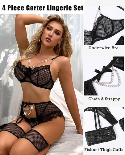 Women's Sexy Lingerie Lace Babydoll Bra Thong Set Sleepwear Underwear Nightwear - Picture 53 of 70