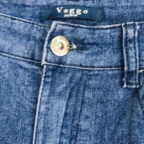 Voggo Skinny Jeans Femme 36 Bleu Denim Fleuri Délavage Moyen 5 Poches Extensible - Imagen 6 de 8