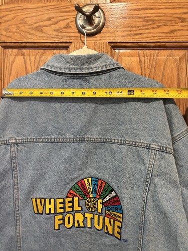 Vtg Wheel of Fortune Promo Denim Trucker Jacket Mens L Blue 90s - Picture 16 of 19