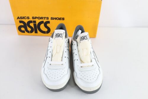 NOS Vintage 90s Asics Boys 5 Spell Out Outrage Sneakers Shoes White Charcoal - Picture 2 of 11