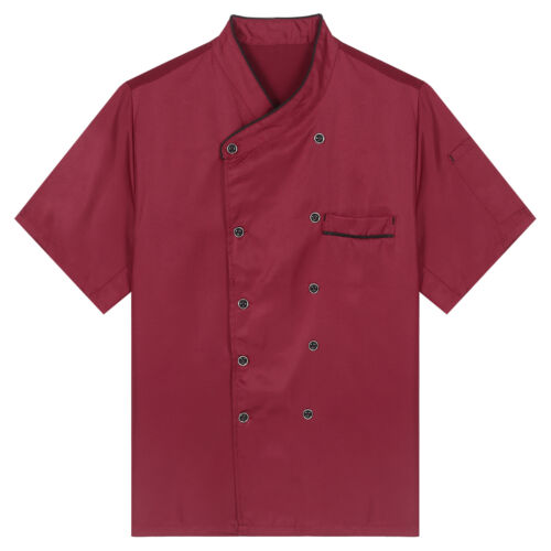 Unisex Men Chef Coat Jacket Restaurant Kitchen Workwear Cooking Hotel Uniform - Picture 17 of 43