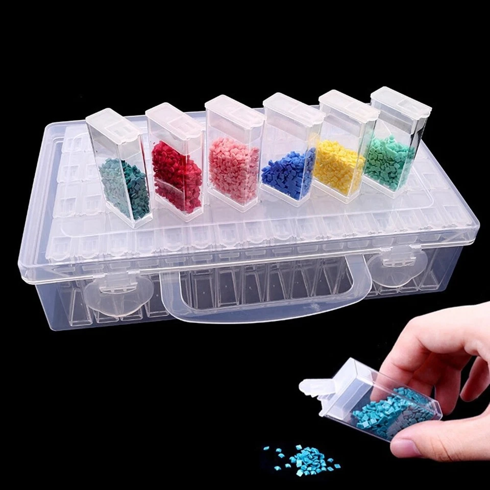 64 Grids Diamond Paint Storage Box Portable Seed Bead Organizer Case DIY4197 Foto 2 de 4