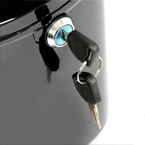 2Pcs Universal Hard Motorcycle Saddle Bags w/Light For Yamaha Harley Honda Black - Picture 9 of 15
