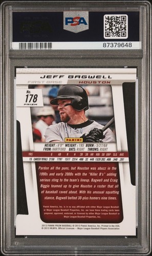 2013 Panini Prizm Jeff Bagwell Orange Prizm Die-Cut #d /60 PSA 10 Pop 1 !!! - Picture 2 of 2