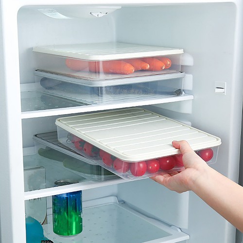 Fridge Dumpling Box Plastic Sealed Rectangular with Lid Dumpling Holder for Home - Picture 7 of 12