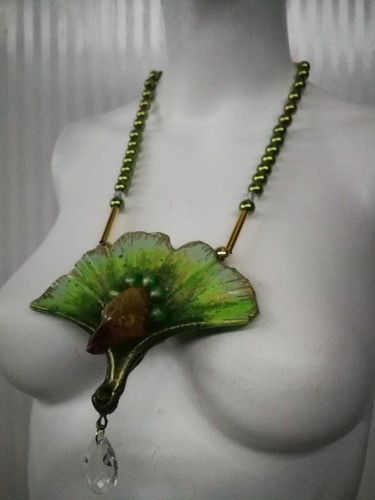 Luxury Jewelry Necklace Pendant Eagle Bird Leaf Fan Crystal Pearl Charm Jewels - Picture 7 of 24