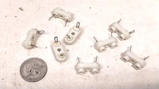 8 New Unused Ceramic 1/2" Crystal Socket / Old Vintage Ham Radio Transmitter Amp