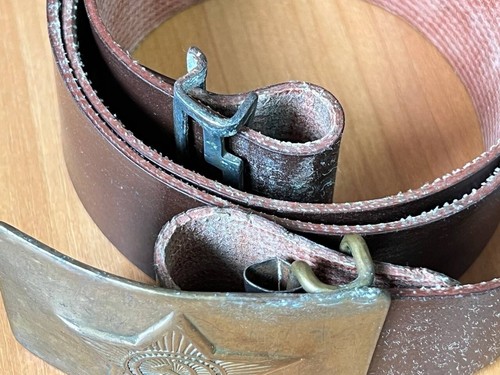 BELT military, Vintage , leather , belt with an anchor USSR - Picture 8 of 9