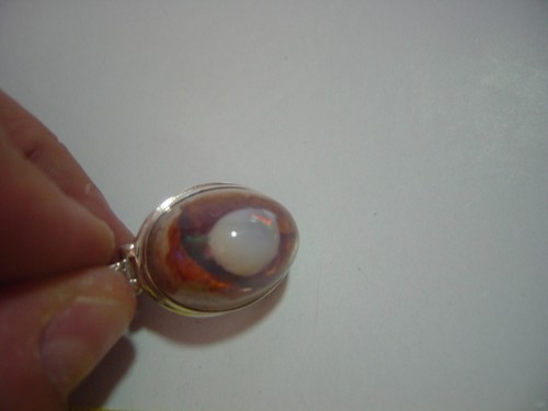 Beautiful Solid Silver 16"box Chain & incredible big chunky orange boulder opal - Picture 10 of 23
