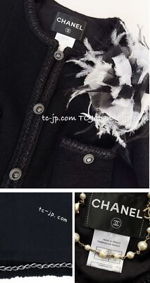 CHANEL 08A Little Black Jacket Tweed Wool Miranda Kerr by