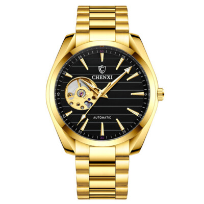 CHENXI Men Watch Mechanical Automatic Full Gold Watches Male Business Wristwatch