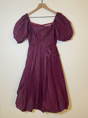 Mignon by Dorothy Taffeta Formal Midi Dress XS Vintage Bow Purple Puff Sleeve | eBay Mignon by Dorothy Taffeta Formal Midi Dress XS Vintage Bow Purple Puff Sleeve | eBay