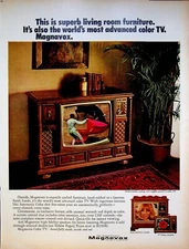 1968 Magnavox TV Console Mediterranean Styling Vintage 60s Print Ad Bull Matador