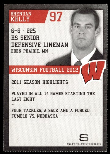 2012 Wisconsin Badgers Program Cards #NNO Brendan Kelly - Bild 2 von 2
