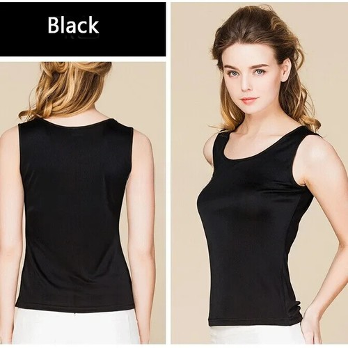 Women Mulberry Silk Camisole Sleeveless Shirt Scoop Neck Knit Silk Tank Top - Picture 54 of 64