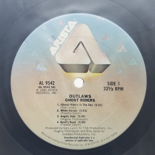 The Outlaws- Ghost Riders Vinyl Record 1980 Arista AL 9542 (Record Only) - Picture 3 of 4