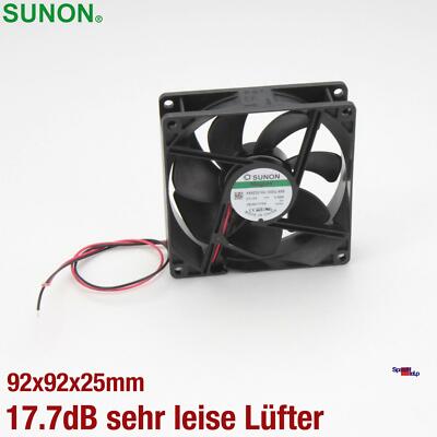 17dB LEISE QUIET COOLER LÜFTER 90MM 25MM 92x92x25 SUNON HA92251V4 12V SILENT PSU