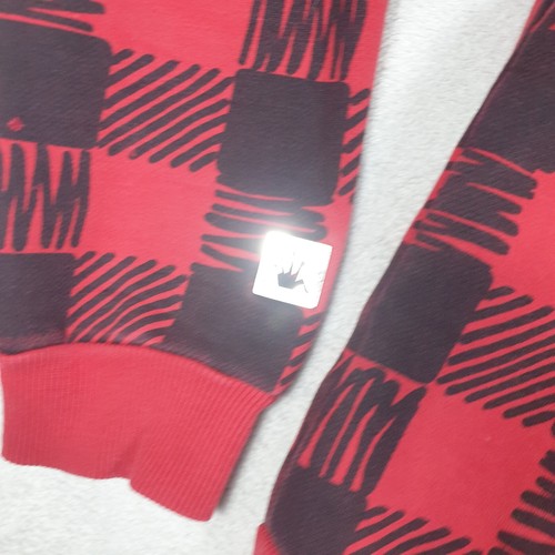 Stussy Womens Fleece Jacket Size 10AU Hoodie Zip up Red Check Long Sleeve - Picture 13 of 14
