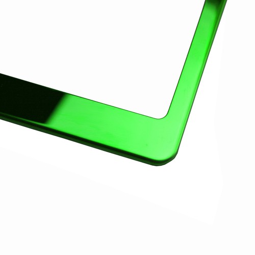 T304 Green Chrome License Plate Frame Stainless Steel Silver Laser Etched - Imagen 6 de 10