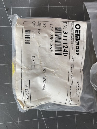 High Energy Corp HT57 Ceramic Capacitor 500PF 15KVDC MRC 3111240 - Picture 2 of 5