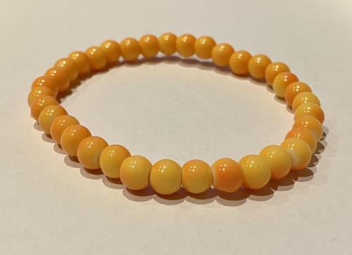 SCHÖNES NEUES HANDGEFERTIGTES DEHNBARES ELASTISCHES GELBES PERLENARMBAND - Bild 5 von 7