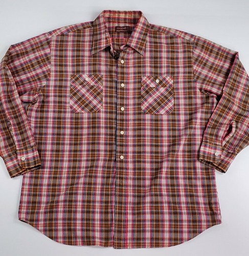 Vintage KINGSPORT Thin Flannel Shirt Mens XL Trucker Western 70s 80s Multicolor  - Picture 1 of 12