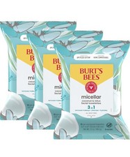 3 PACK Burt's Bees 3 in 1 Facial Cleansing Towelettes  Makeup Remover Wipes