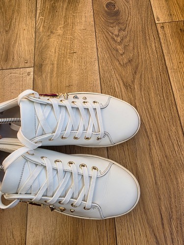 DOLCE & GABBANA WHITE LEATHER SNEAKERS SIZE 38 EU, 7.5 US, 5.5 UK - Picture 5 of 11