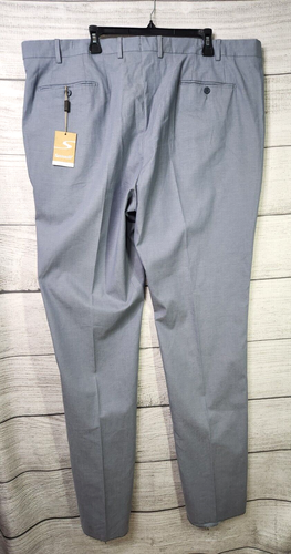 SANTORELLI Men's Roma Dress Pants 48 x 38 Unhemmed Flat Front Straight Leg Blue - Picture 7 of 8