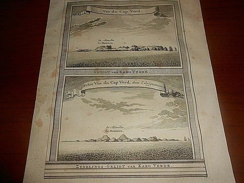 1760 PREVOST COPPER PLATE TWO VIEWS OF ISLAND OF CAPE VERDE AUTHOR: J.Y.SCHLEY - Picture 4 of 4
