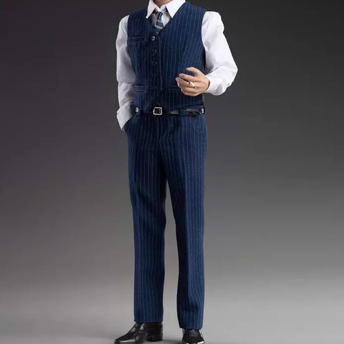 Vestiti tuta a righe gentiluomo britannico 1/6 per bambola soldato uomo figura 12'' - Foto 8 di 15