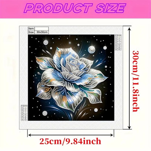 5D DIY Partial Special Shaped Drill Diamond Painting Kit Flower Decor 30x30cm - Photo 20/48