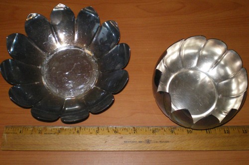 Vintage REED & BARTON 3002 Water Lily Lotus Flower Silver Plated Nesting BOWLS - Picture 9 of 18