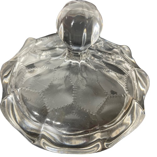 Vintage 40er Jahre Honig Kegel Muster bedeckt Waschtisch Glas Klarglas - Bild 8 von 12