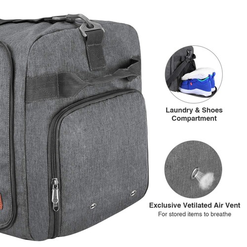 115L Travel Duffel Bag Foldable Weekender Bag with Shoes Compartment for Men ... - Picture 3 of 6