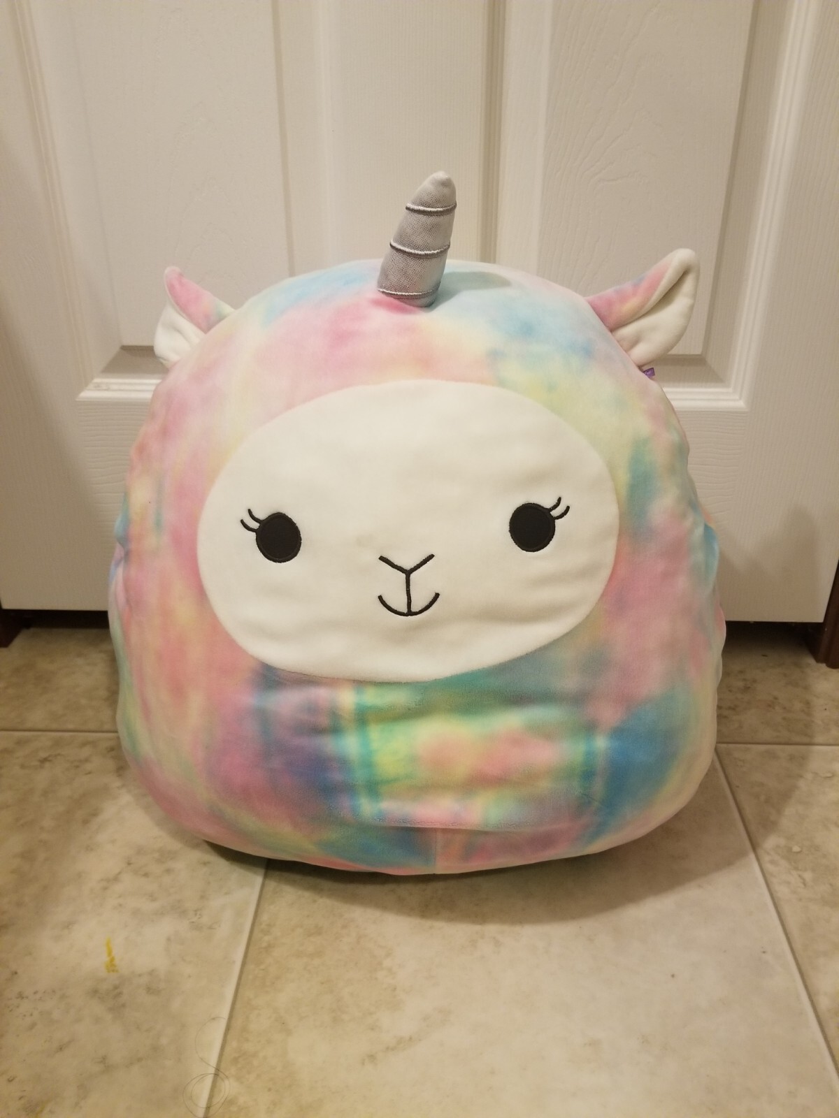 Squishmallow Lucy May 18 Inch Llama Unicorn Tie Dye Rainbow Spots No Tag