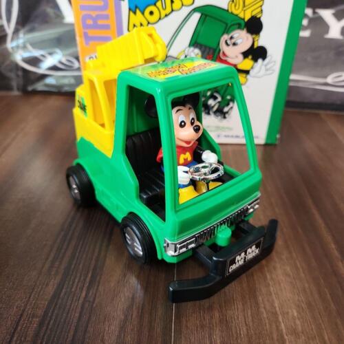 MASUDAYA Topolino Giocattolo di Latta Gru Camion Disney Friction BOX Giappone Vintage - Foto 21 di 24
