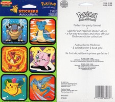 Pokemon sticker sheet 1998 original packing sealed 4x6 Pikachu etc