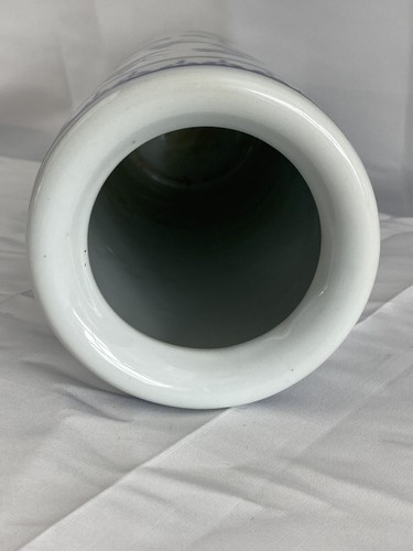 China Blue Vintage Seymore Mann Fine Porcelain Vase Brush Pot 10.25” - Picture 6 of 10