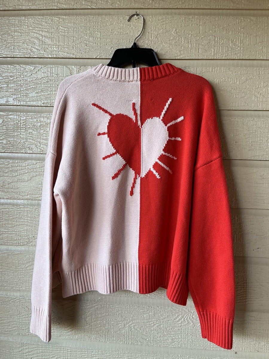 Kerri Rosenthal womens Radiant Heart Pullover Sweater XL Red Kerri Rosenthal womens Radiant Heart Pullover Sweater XL Red