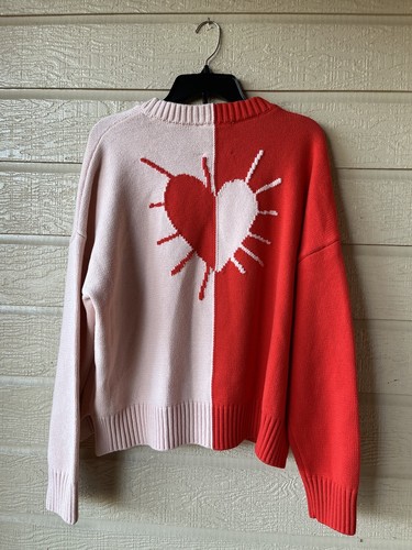 Kerri Rosenthal Damen Radiant Heart Pullover Pulli Gr. XS rot rosa Oversize - Bild 1 von 6