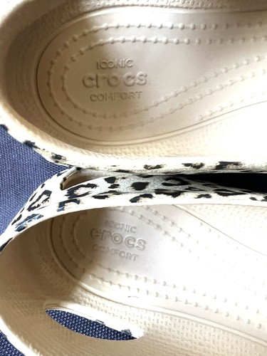 CROCS Kadee Ballet Flats Shoes Womens Size 7 Tan Brown Leopard Print Comfort EUC - Picture 8 of 9